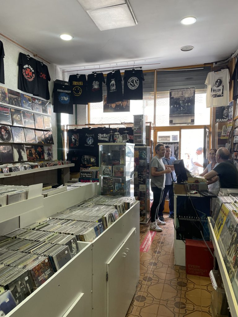 Inside Harmony Discos Shop with owners