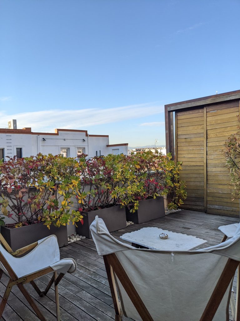 Rooftop terrace in 7 Islas Hotel Madrid