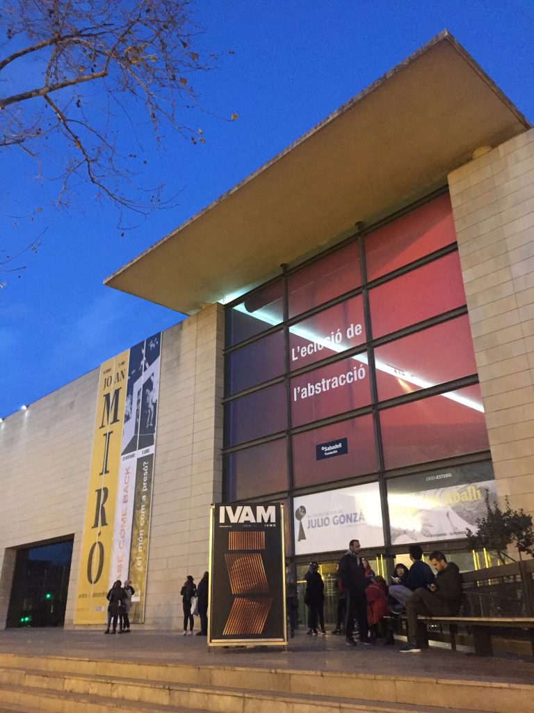 In front of IVAM, one of the best museums in Valencia