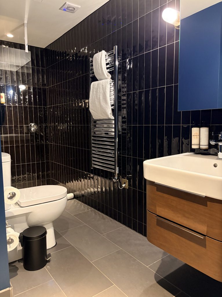 Walk-in shower at Native Manchester Hotel